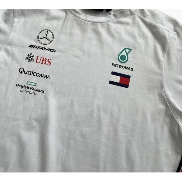 Stitched Mercedes AMG Petronas Womens 2023 Team Driver Tee White Size Medium Exc - Picture 7 of 8